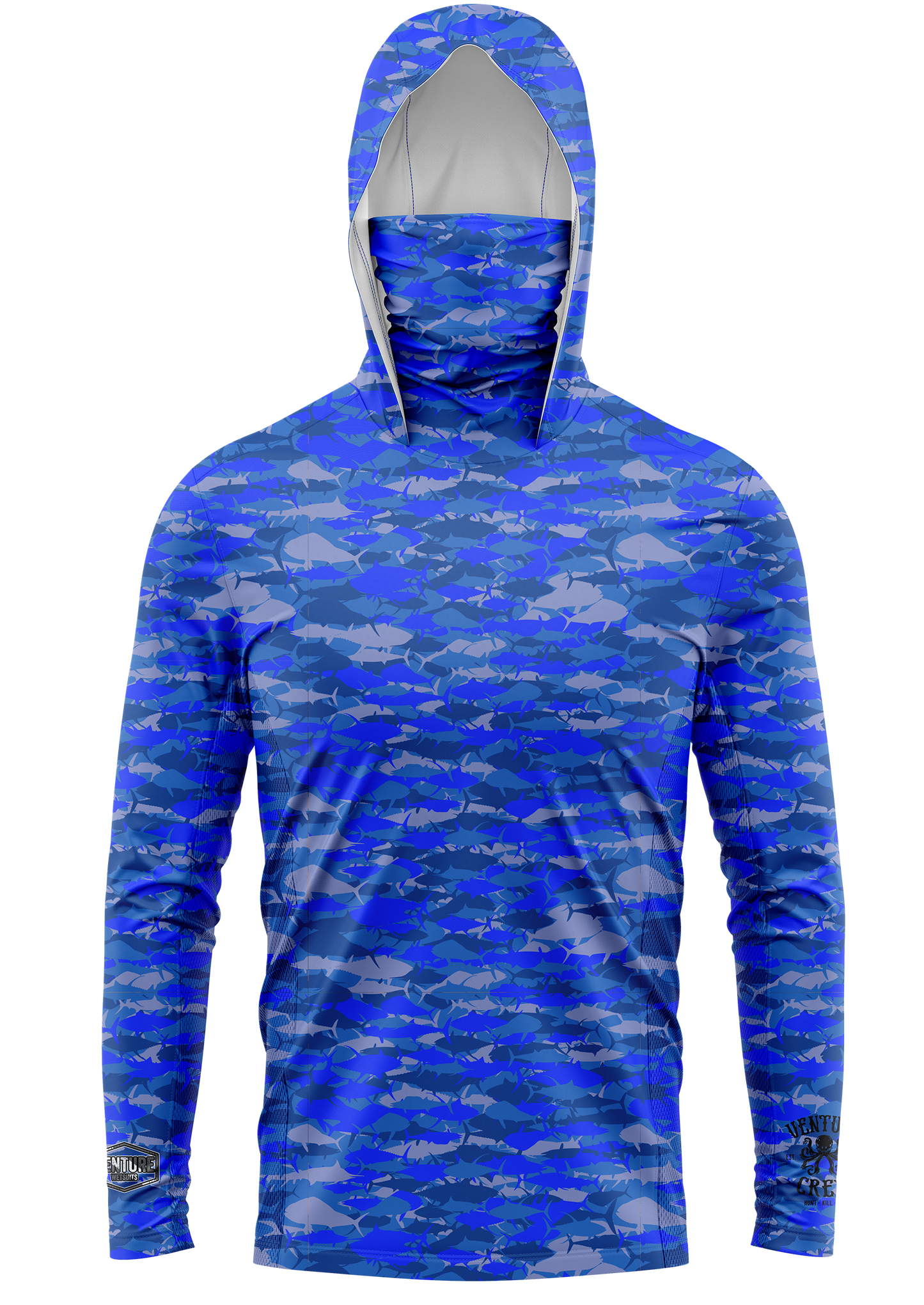 Pelagic Royal Camo Face Buff Dri Fit Hoodie (Adult/Youth)