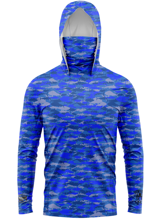 Pelagic Royal Camo Face Buff Dri Fit Hoodie (Adult/Youth)
