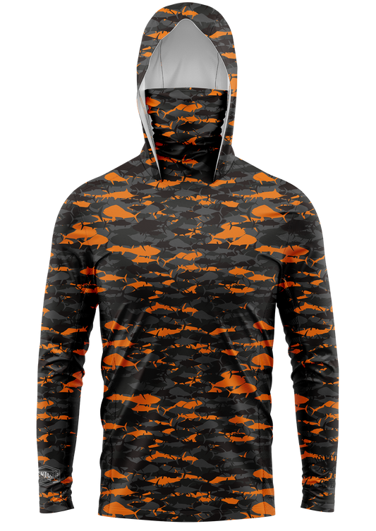 Pelagic Orange Camo Face Buff Dri Fit Hoodie (Adult/Youth)