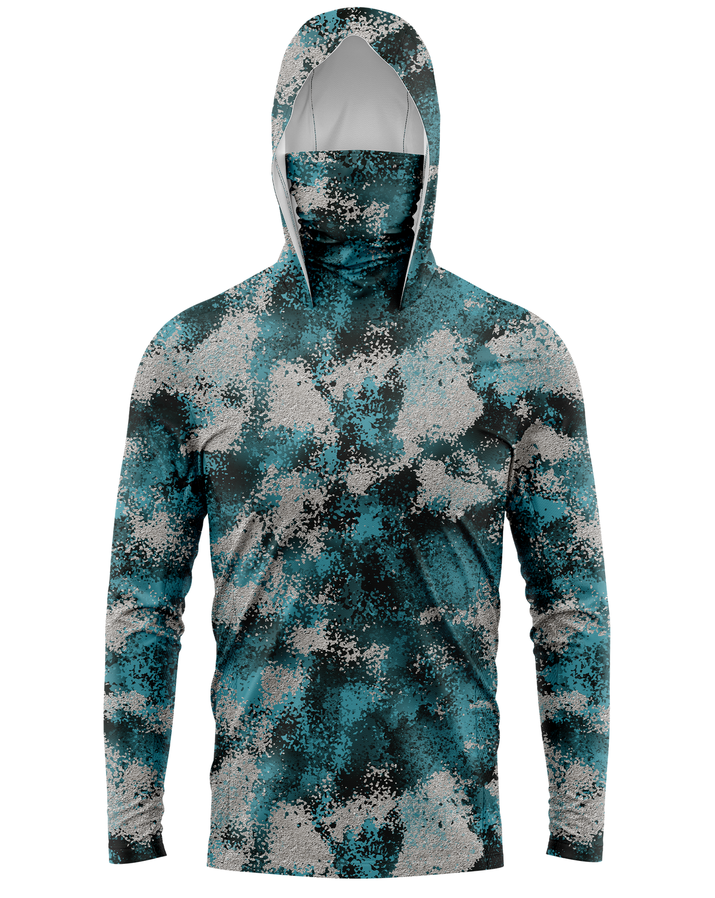 Blue Rift Camo Face Buff Dri Fit Hoodie (Adult/Youth)