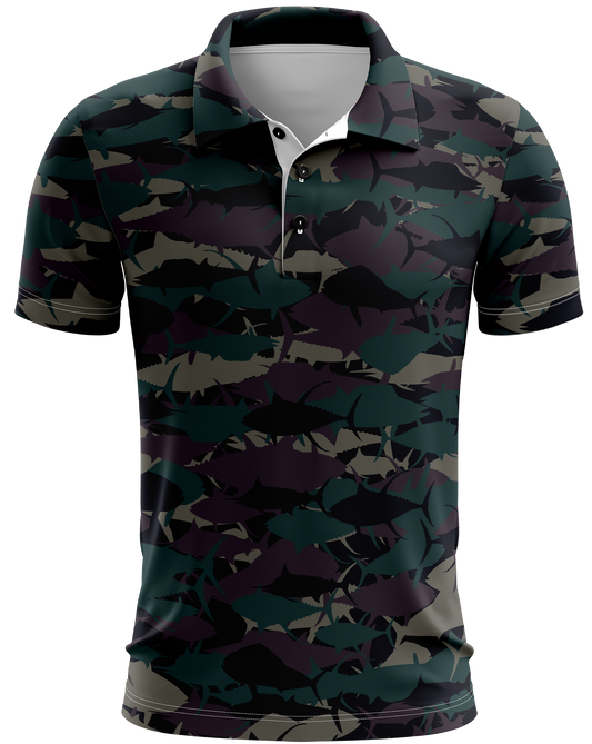 Pelagic Green Camo Dri Fit Polo (Adult/Keiki)