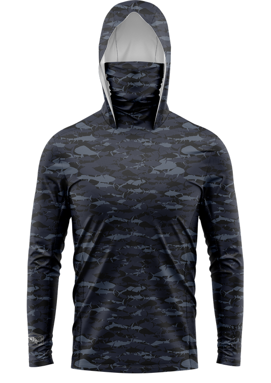 Pelagic Dark Camo Face Buff Dri Fit Hoodie (Adult/Youth)