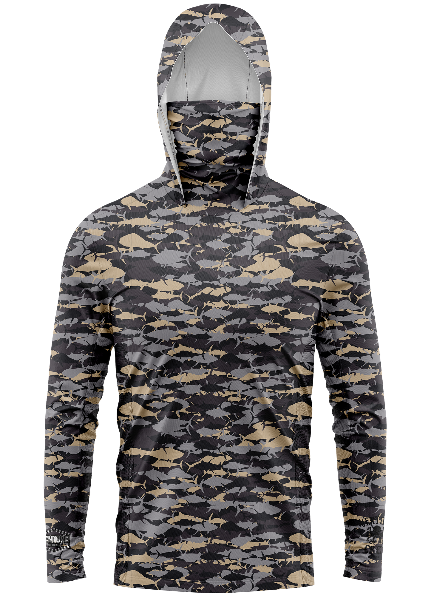 Pelagic Khaki Camo Face Buff Dri Fit Hoodie (Adult/Youth)