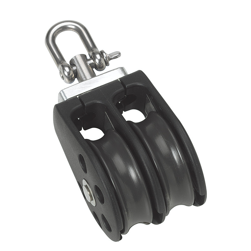Barton Marine Size 3 45mm Plain Bearing Pulley Block Double with Swivel