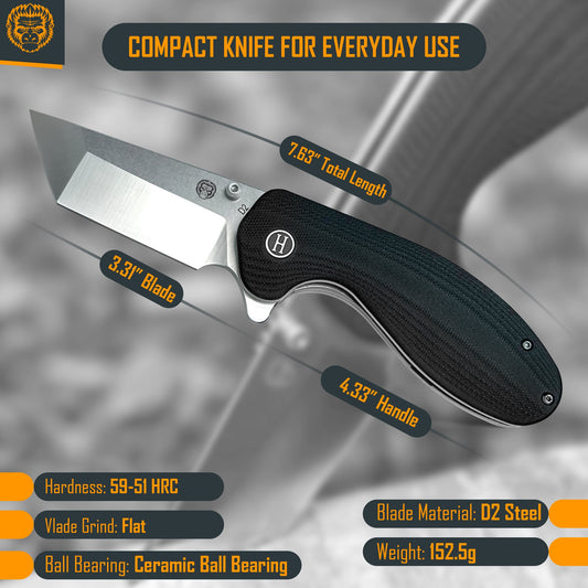 The Pioneer Folding Pocket Knife Giftset for Men and Women (Silver and Black)