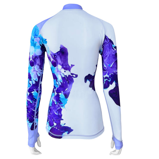 Long Sleeve Rash Guard for Women UPF 50+ | Art - Marble Dusk