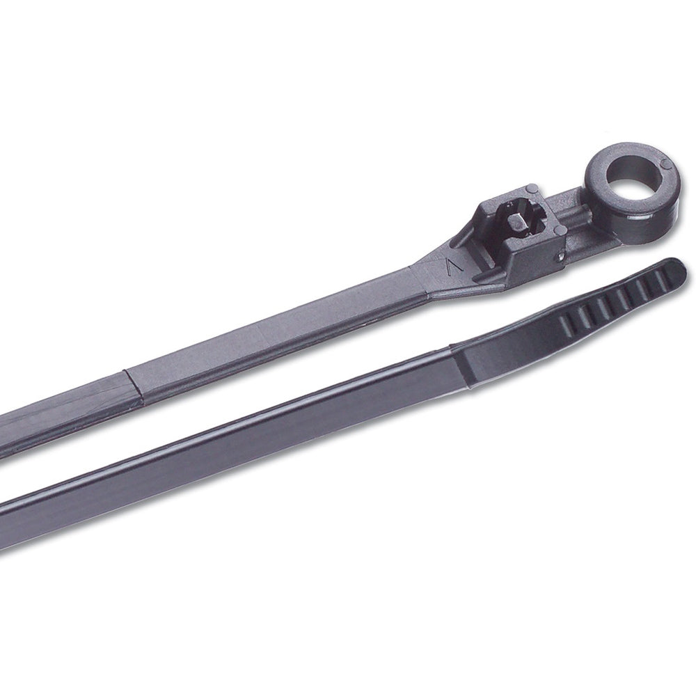 Ancor 6in UV Black Mounting Cable Zip Ties - 25 Pack