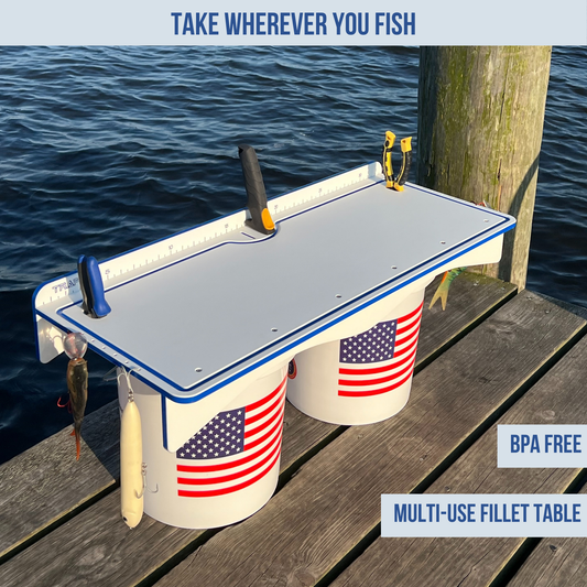 Made in the USA | Premium Double Bucket 33" Raised Fillet Table Cutting Board