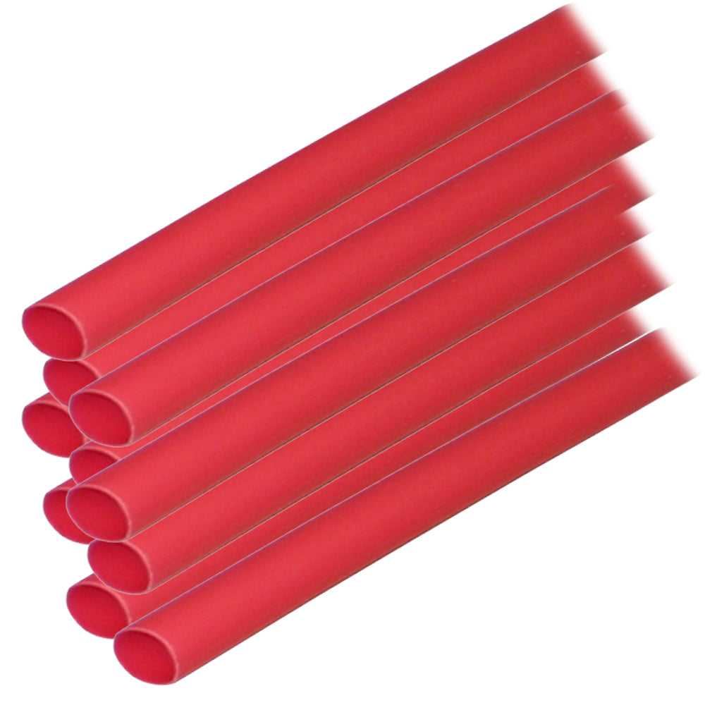 Ancor Adhesive Lined Heat Shrink Tubing (ALT) - 1/4in x 6in - 10-Pack - Red