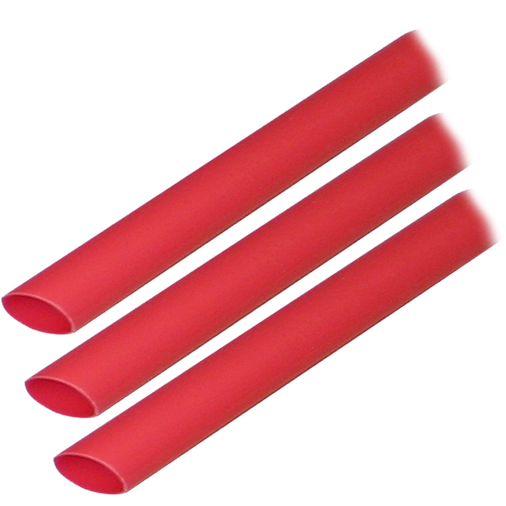 Ancor Adhesive Lined Heat Shrink Tubing (ALT) - 3/8in x 3in - 3-Pack - Red