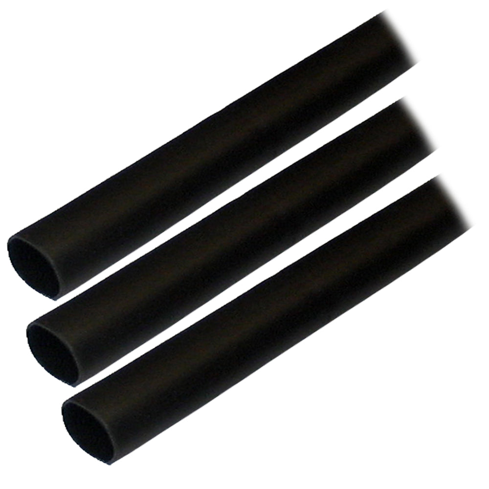 Ancor Adhesive Lined Heat Shrink Tubing (ALT) - 1/2in x 3in - 3-Pack - Black