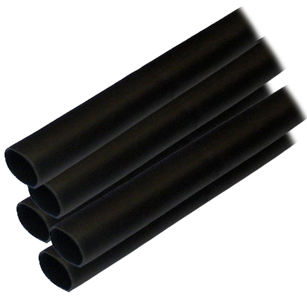 Ancor Adhesive Lined Heat Shrink Tubing (ALT) - 1/2in x 12in - 5-Pack - Black