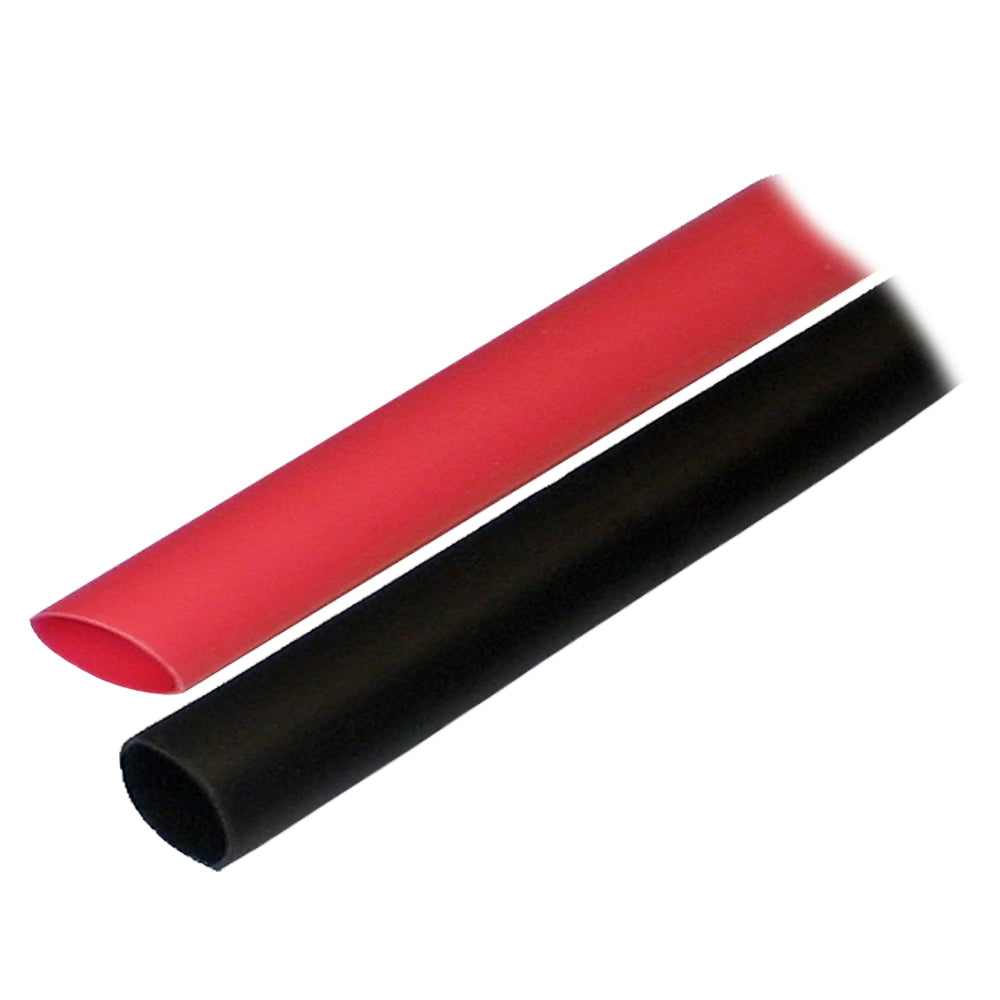 Ancor Adhesive Lined Heat Shrink Tubing (ALT) - 1/2in x 3in - 2-Pack - Black/Red