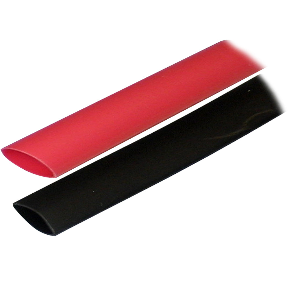Ancor Adhesive Lined Heat Shrink Tubing (ALT) - 3/4in x 3in - 2-Pack - Black/Red