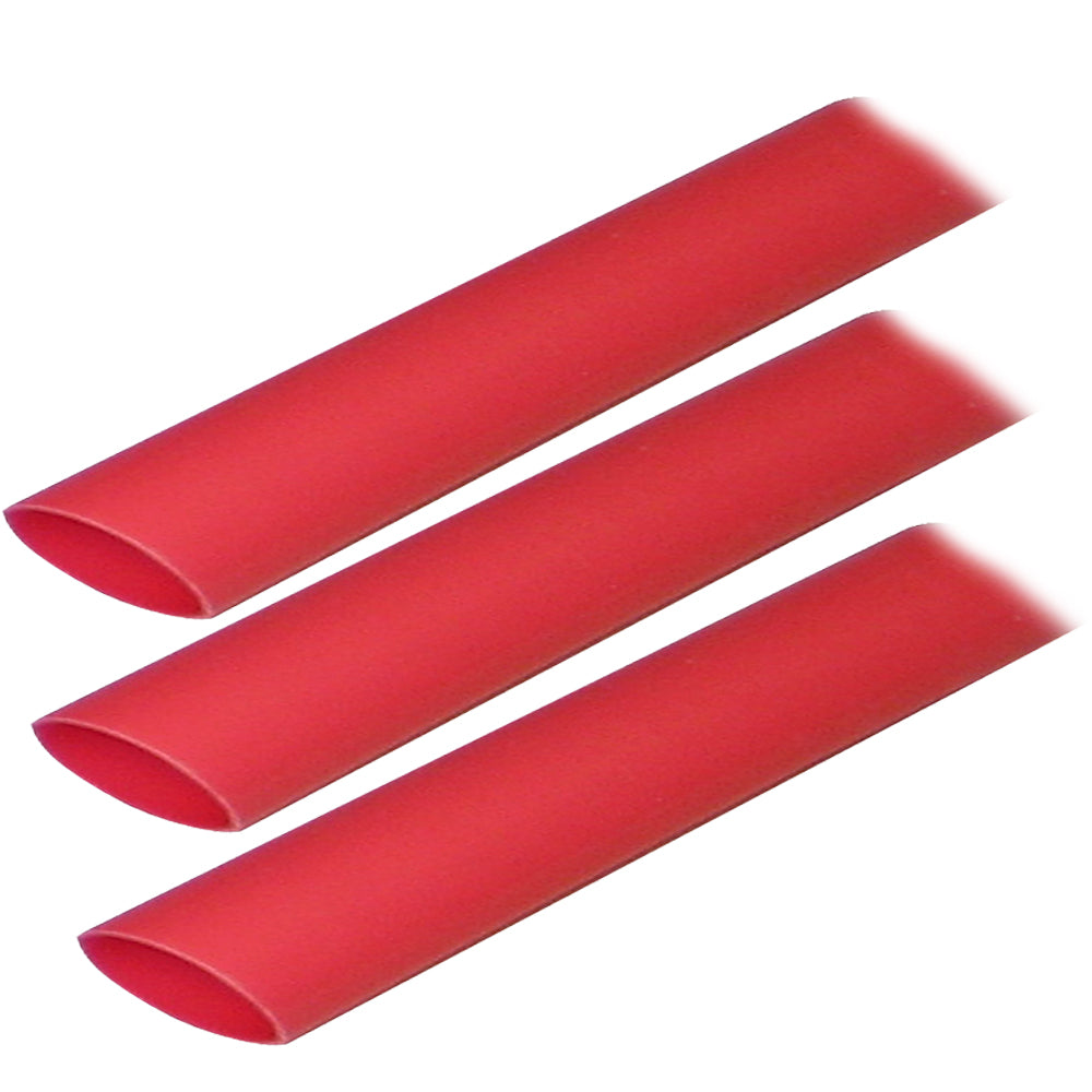 Ancor Adhesive Lined Heat Shrink Tubing (ALT) - 3/4in x 3in - 3-Pack - Red