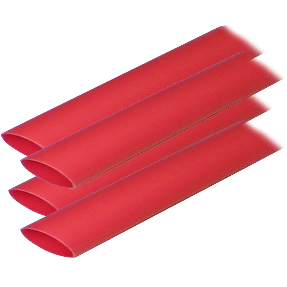 Ancor Adhesive Lined Heat Shrink Tubing (ALT) - 3/4in x 12in - 4-Pack - Red