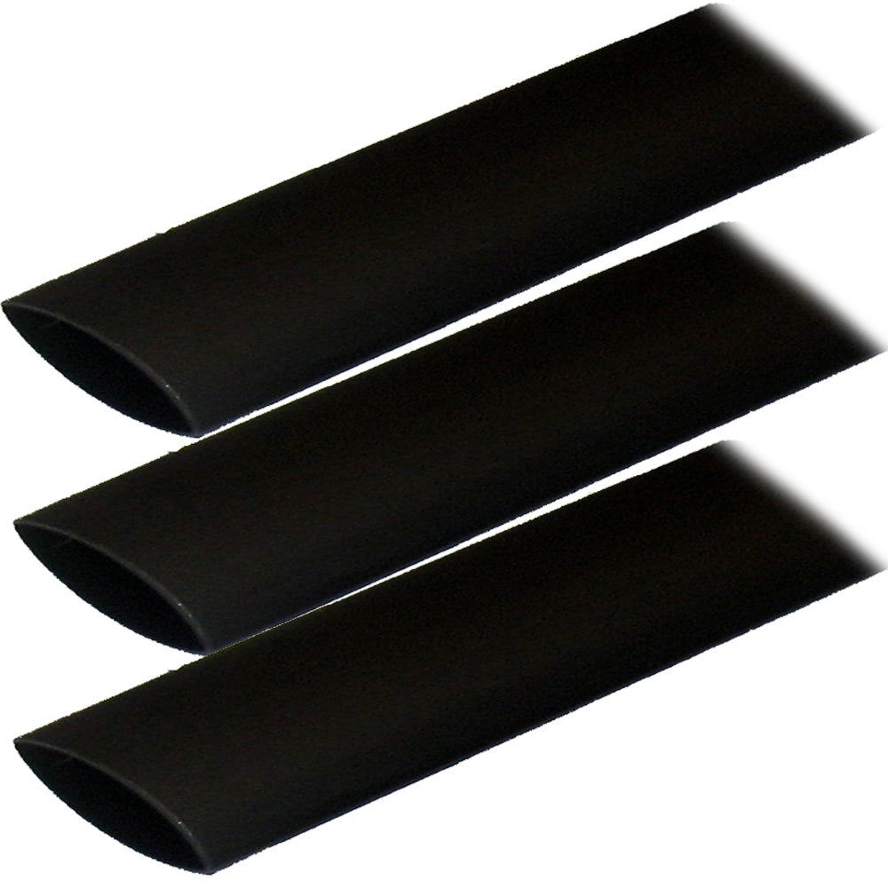 Ancor Adhesive Lined Heat Shrink Tubing (ALT) - 1in x 6in - 3-Pack - Black