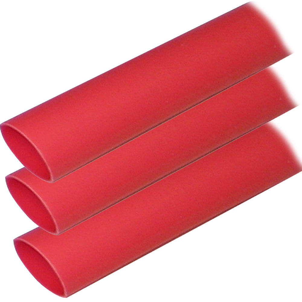 Ancor Adhesive Lined Heat Shrink Tubing (ALT) - 1in x 12in - 3-Pack - Red