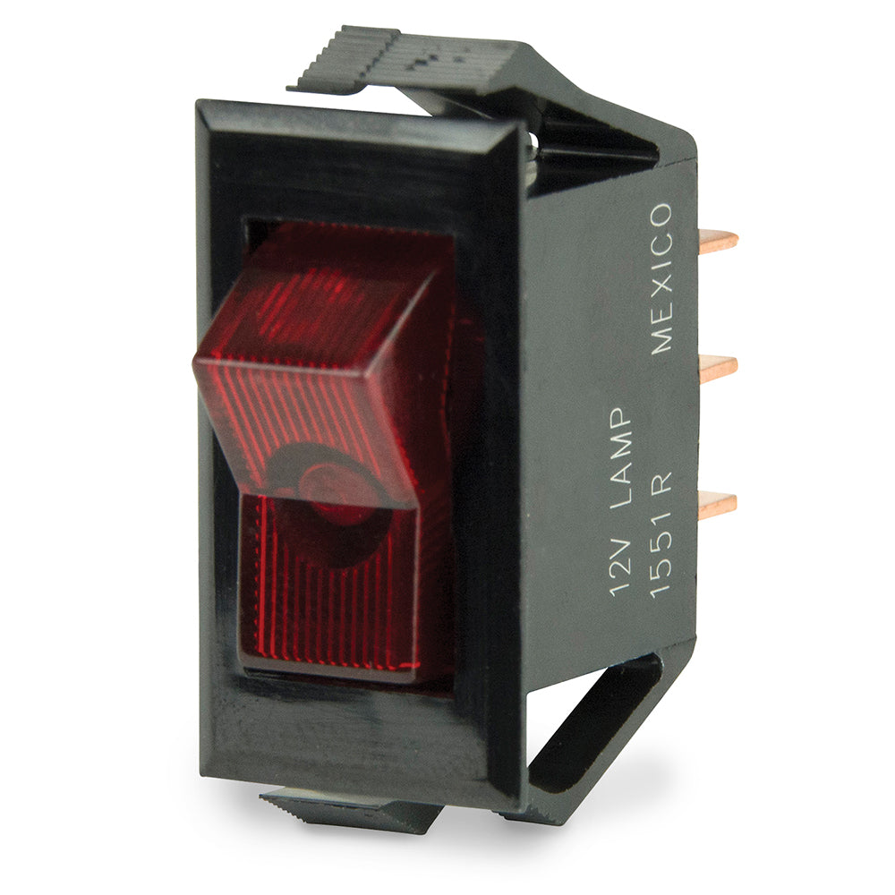 BEP Illuminated SPST Rocker Switch - Red LED - 12V - OF for ON