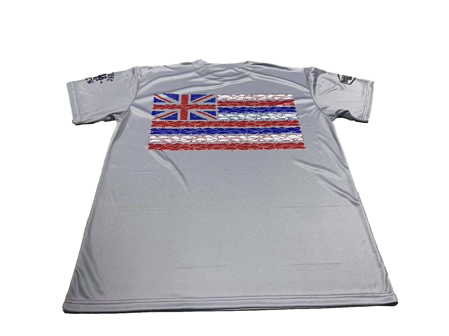 Hawaiian Fish Flag Gray Dri Fit T-Shirt (Adult/Keiki)