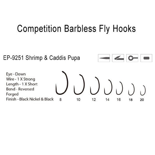 Barbless Shrimp and Caddis Hook 9251