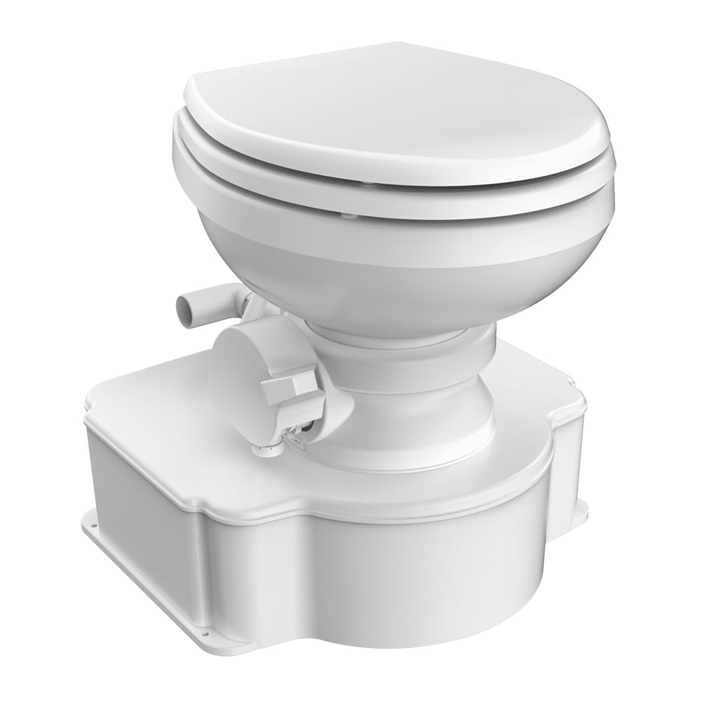 Dometic White M65 Marine Gravity Toilet - Elongated Seat Size with Foot Pedal