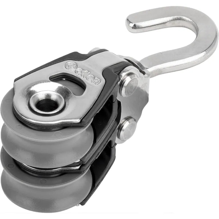 Allen 20mm Plain Bearing Double Block with Swivel Hook