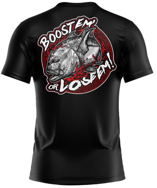 Boost Em Or Lose Em Bloody Black Dri Fit T-Shirt (Adult/Keiki)