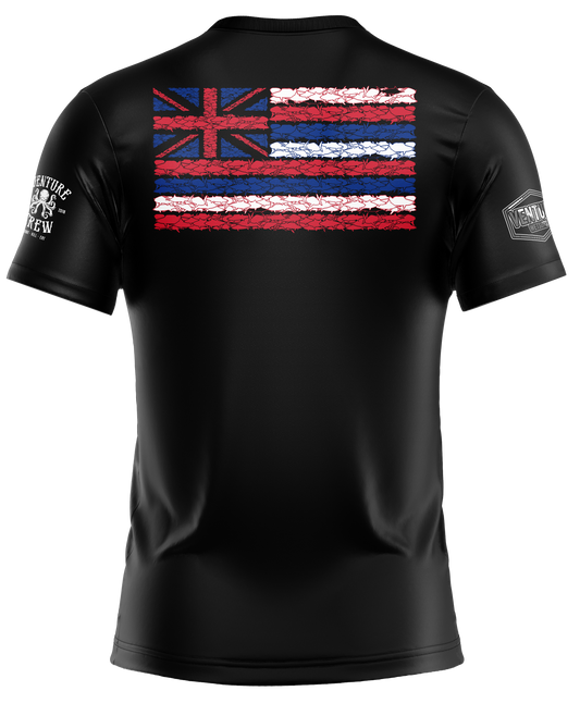 Hawaiian Fish Flag Black Dri Fit T-Shirt (Adult/Keiki)