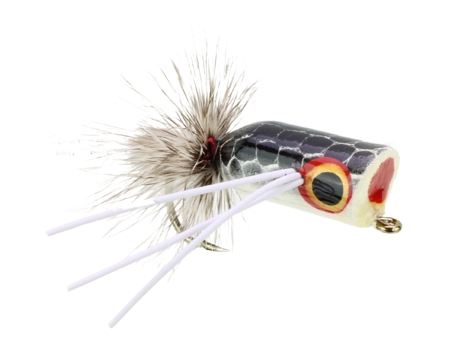 Wild Water Fly Fishing Black and Silver Bass Popper, Size 2 (Qty 4) | SendIt Sailing