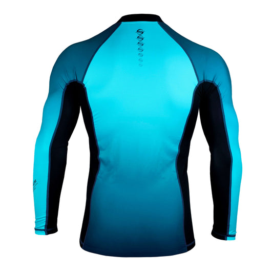 Long Sleeve Rash Guard for Men UPF 50+ | Gradient - Blue