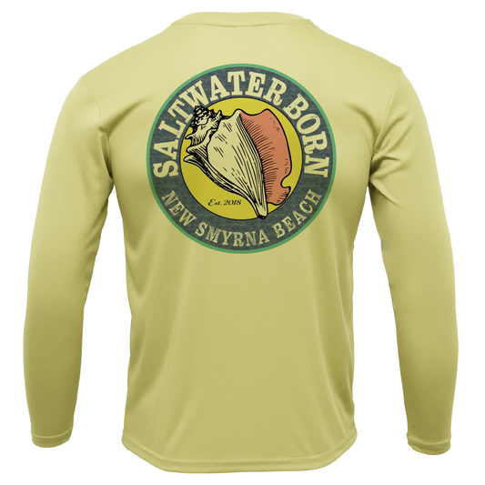 New Smyrna Beach, FL Logo Men's Long Sleeve UPF 50+ Dry-Fit Shirt