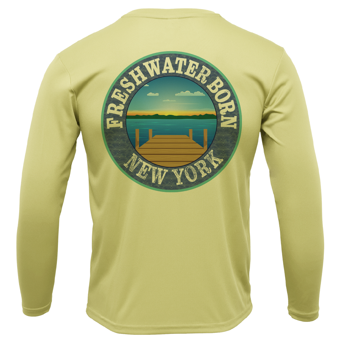 New York "Life is Better at the Lake" Men's Long Sleeve UPF 50+ Dry-Fit Shirt