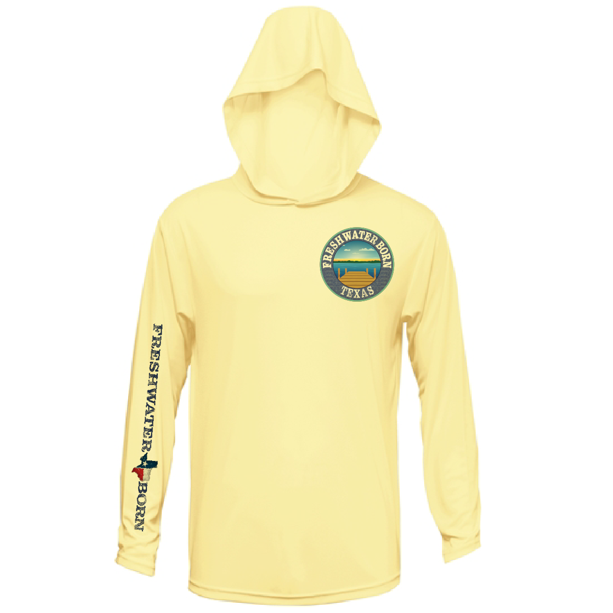 Texas Freshwater Born Kraken Men's Long Sleeve UPF 50+ Dry-Fit Hoodie