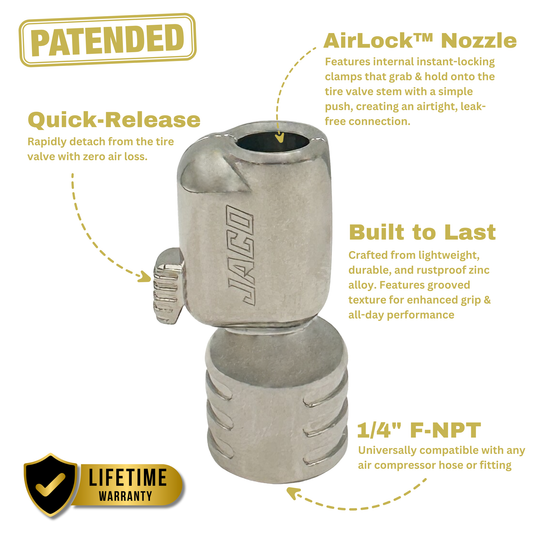 Lightning™ S-Series Tire Air Chuck | Open Flow, 1/4" F-NPT