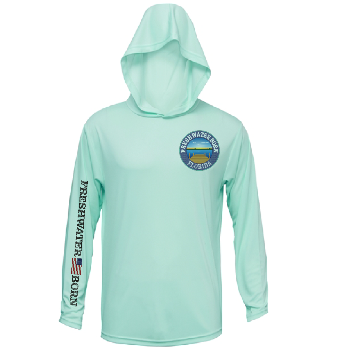 Florida Freshwater Born "Surrender The Booty" Men's Long Sleeve UPF 50+ Dry-Fit Hoodie