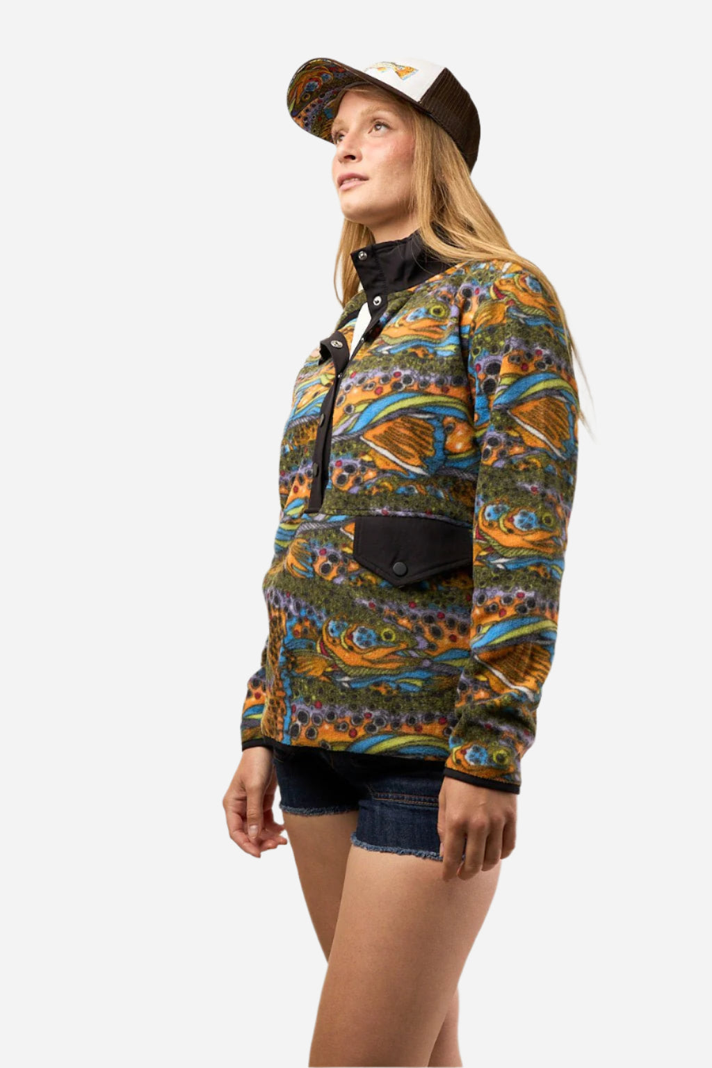 Unbound Brown Riffle Snap Fleece