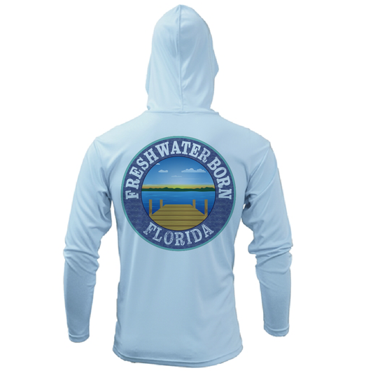 State of Florida USA Freshwater Born Men's Long Sleeve UPF 50+ Dry-Fit Hoodie