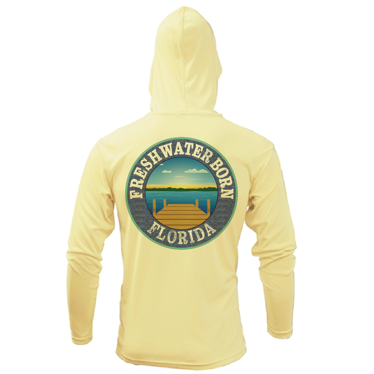 Florida USA Freshwater Born Men's Long Sleeve UPF 50+ Dry-Fit Hoodie
