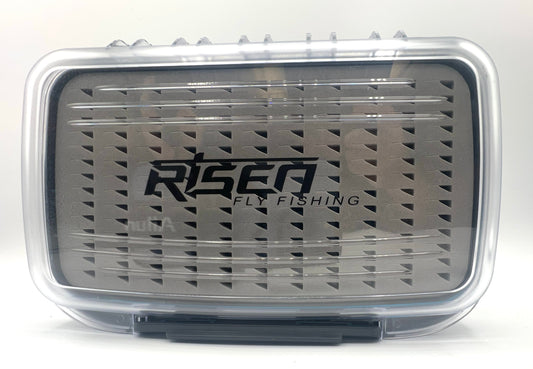 Waterproof fly boxes with gray foam insert