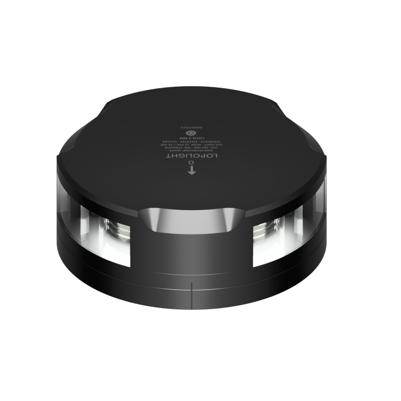 Lopolight 2nm Stern/360 Degree White Black with FB Base | SendIt Sailing
