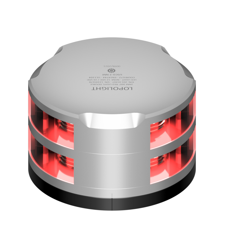 Lopolight 2nm 360 Degree Red Double Silver with FB Base | SendIt Sailing