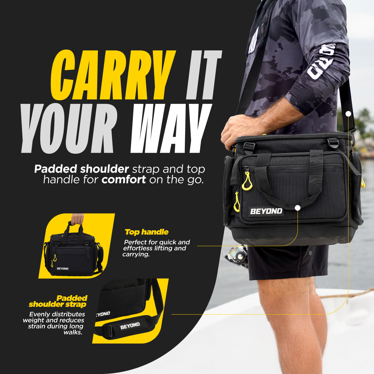 Beyond Fishing Hauler Tackle Bags With or Without Tackle Box Available in Medium, Large, and Extra-Large