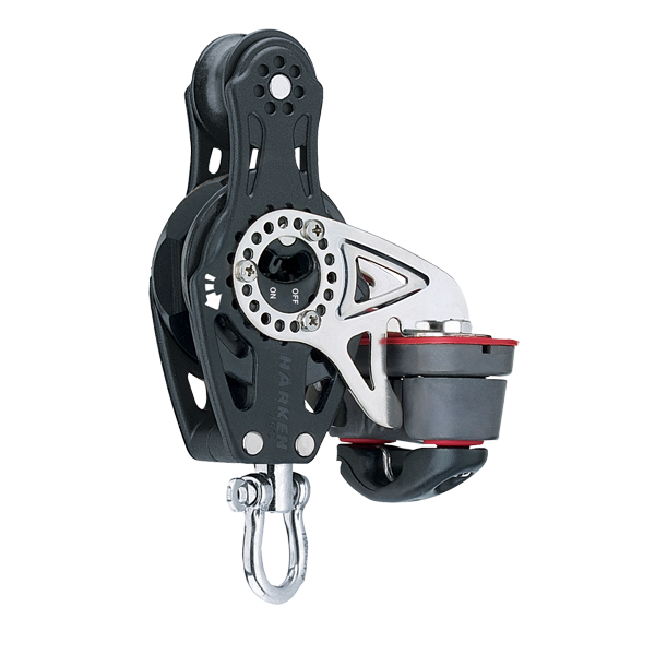 Harken 75mm Fiddle Ratchet Block Swivel, Cam Cleat | SendIt Sailing