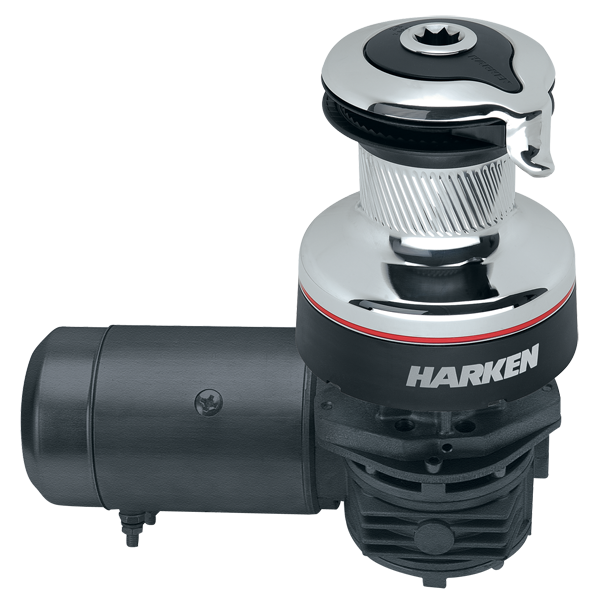 Harken Radial 2 Spd Electric ST Chrome Winch Horizontal Left Mount 12 Volt | SendIt Sailing