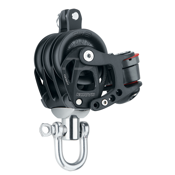 Harken 45mm Aluminum Element Triple Block Swivel, Becket, Cam Cleat | SendIt Sailing