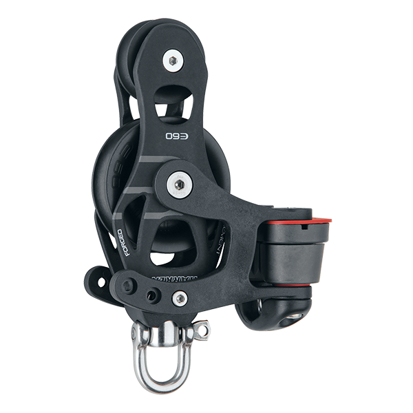 Harken 60mm Aluminum Element Fiddle Block Swivel, Cam Cleat | SendIt Sailing