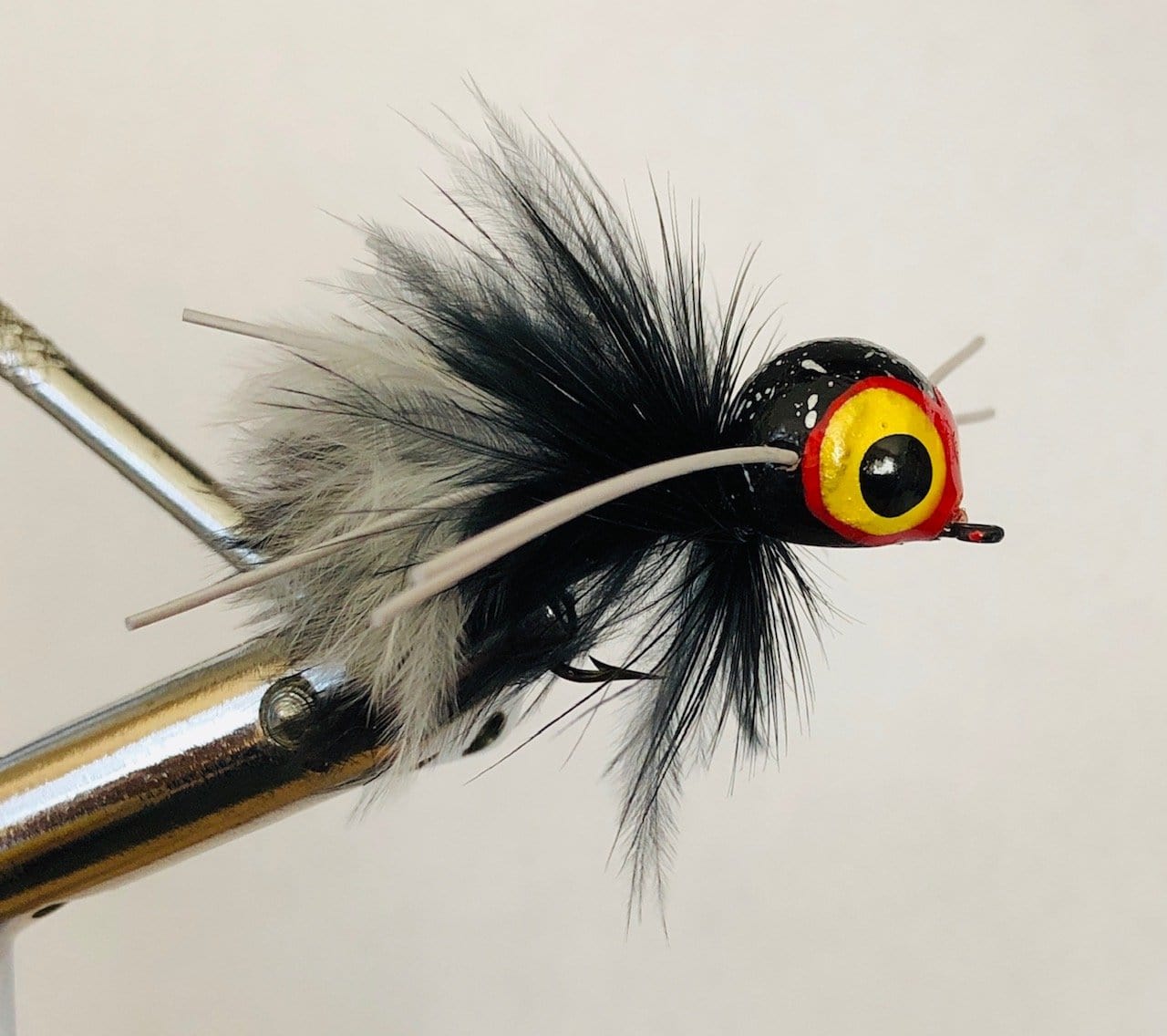 Wild Water Fly Fishing Black and White Spherical Body Popper, Size 4 (Qty 4) | SendIt Sailing