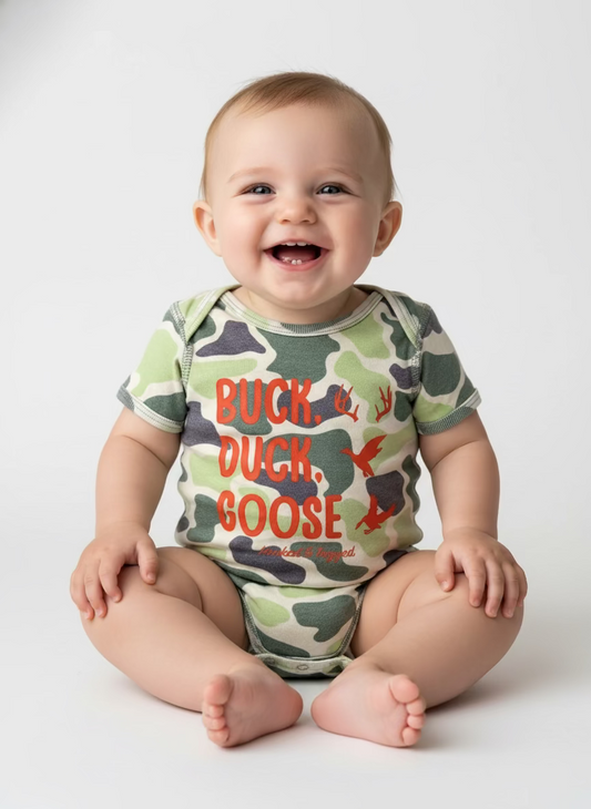 Buck, Duck, Goose Onesie