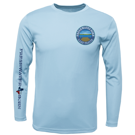 Lake Travis Freshwater Born State of Texas Men's Long Sleeve UPF 50+ Dry-Fit Shirt